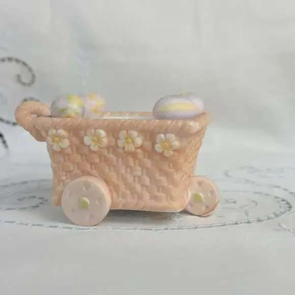 PartyLite Wagon Only Bertie & Bea Easter Bunny Rabbit Candle Holder P7329 In Box - Picture 2 of 13